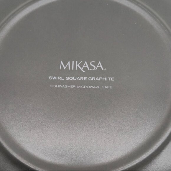 Mikasa Swirl Square Graphite Gray Dinner Plate 10 3/4" Modern Design - Picture 10 of 10